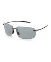 Maui Jim Breakwall Polarized Rimless Square Sunglasses, 63mm In Black/grey