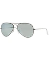 Ray Ban Ray-ban Sunglasses, Rb3025 58 Aviator Collection In Gunmetal Matte/silver Mirror