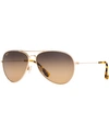 Maui Jim Mavericks 61mm Polarized Oversize Aviator Sunglasses In Gold/bronze
