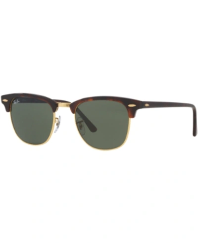 Ray Ban Clubmaster Sunglasses In Tortoise/green