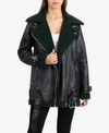 AVEC LES FILLES FAUX-SHEARLING MOTO COAT