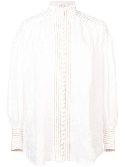 Zimmermann High Neck Shirt - 白色 In Off-white