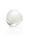 JOHN HARDY Bamboo White Diamond, Grey Moonstone & Sterling Silver Ring,0400010036962