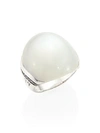 JOHN HARDY Bamboo White Diamond, Grey Moonstone & Sterling Silver Ring,0400010036862