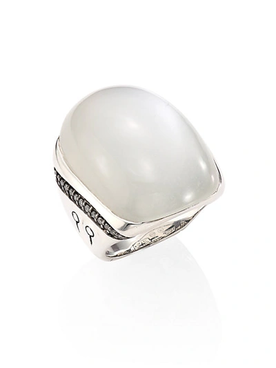 John Hardy Bamboo Grey Diamond, Grey Moonstone & Sterling Silver Ring In White