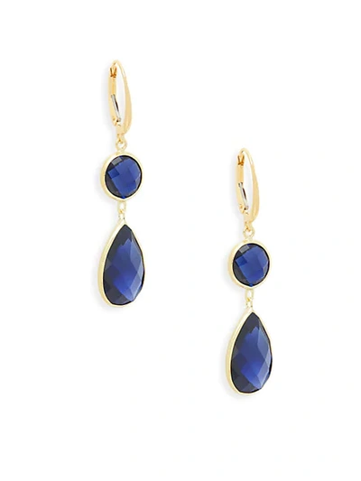 Saks Fifth Avenue 14k Gold Drop Earrings In Blue