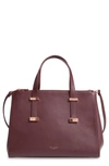 TED BAKER LARGE LEATHER TOTE - PURPLE,XC8W-XBD2-ALEXIIS
