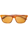 GUCCI EYEWEAR RECTANGLE FRAME SUNGLASSES - 棕色