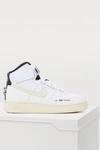 Nike Air Force 1 High Utility Sneakers In White/ Light Cream/ Black