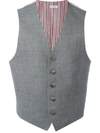 THOM BROWNE STRIPED LATERAL WAISTCOAT