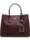 PRADA PRADA SAFFIANO DOUBLE TOTE BAG - RED