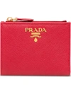 Prada Bifold Medium Leather Wallet In Red