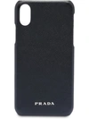 PRADA PRADA IPHONE X真皮手机壳 - 黑色