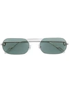 Cartier Oval Frame Sunglasses In Silver