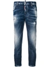 DSQUARED2 BOYFRIEND DISTRESSED CROPPED JEANS