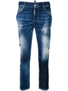 DSQUARED2 RIPPED SKINNY CROP JEANS