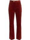 CHLOÉ STRAIGHT PLEATED CORDUROY COTTON BLEND TROUSERS