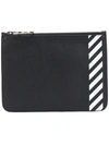 Off-white Diagonal Stripe Purse In Black