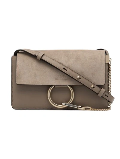 Chloé Small Faye Leather Shoulder Bag In Neutrals