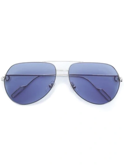 Cartier Aviator Sunglasses In Silver