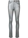 SAINT LAURENT SAINT LAURENT METALLIC SKINNY JEANS - 银色