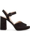 Prada Suede Platform 95mm Sandals In Nero