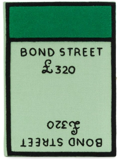 Olympia Le-tan 棉质和羊毛 Bond Street 图书手拿包配肩带 In Green