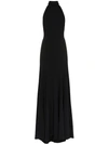 Stella Mccartney Halter Open-back A-line Stretch-cady Evening Gown In 1000 Black