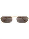 Cartier Square Tinted Sunglasses In Gold