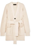 PROENZA SCHOULER BELTED RIBBED COTTON-BLEND CARDIGAN