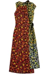 PROENZA SCHOULER ASMMETRIC FLORAL-PRINT GEORGETTE DRESS