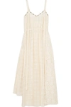 LOEWE LOGO-PRINT COTTON-BLEND LACE MIDI DRESS