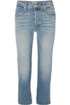 MOTHER THE TOMCAT CROPPED DISTRESSED HIGH-RISE STRAIGHT-LEG JEANS