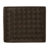 Bottega Veneta Woven Leather Bi-fold Wallet In Espresso