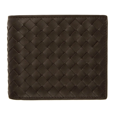 Bottega Veneta Woven Leather Bi-fold Wallet In Espresso