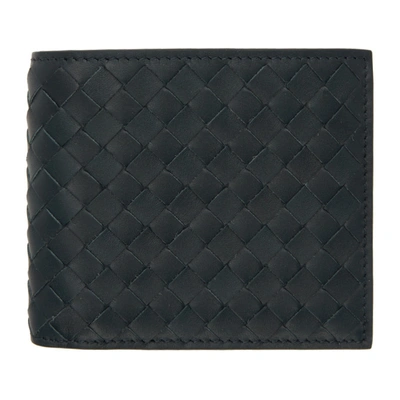 Bottega Veneta Foldover Woven Wallet In Black