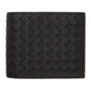 Bottega Veneta Black Intrecciato Bifold Wallet In Brown