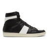 Saint Laurent Signature Court Sneakers In White And Black Leather