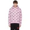 MCQ BY ALEXANDER MCQUEEN PINK ALL OVER RACING CARS CLEAN HOODIE