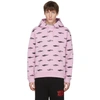 Mcq By Alexander Mcqueen Pink All Over Racing Cars Clean Hoodie
