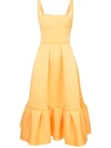 Rachel Gilbert Cora Frill Hem Dress In Yellow