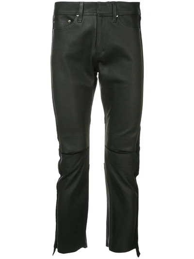 Sasquatchfabrix . Side Panelled Leather Trousers - 黑色 In Black