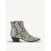 STEVE MADDEN CAFE REPTILE-EMBOSSED LEATHER ANKLE BOOTS