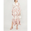 ZIMMERMANN CREAM AND PINK FLORAL CORSAGE ORGANZA DRESS