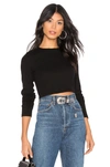 Cotton Citizen Venice Crop Long Sleeve In Jet Black