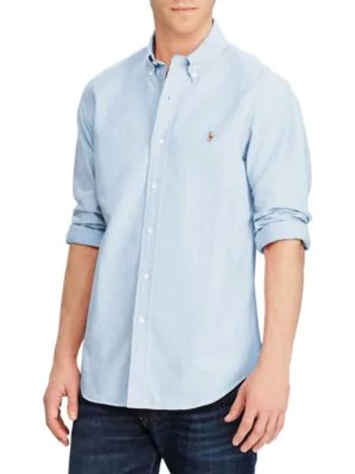 Polo Ralph Lauren Cotton Oxford Sport Shirt   Teen In Blue