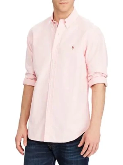 Polo Ralph Lauren Polo Pony-embroidered Cotton-blend Shirt In Pink