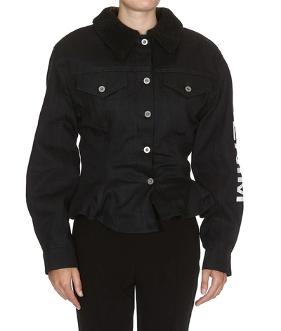 Off-white Screen-printed Tailored Denim Jacket In Black