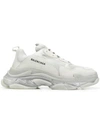 Balenciaga Triple S Clear Sole Sneakers In Grey