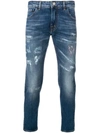 ENTRE AMIS ENTRE AMIS CROPPED DISTRESSED JEANS - BLUE